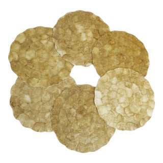 Vintage 1990s Capiz Shell Placemats - Set of 6 For Sale