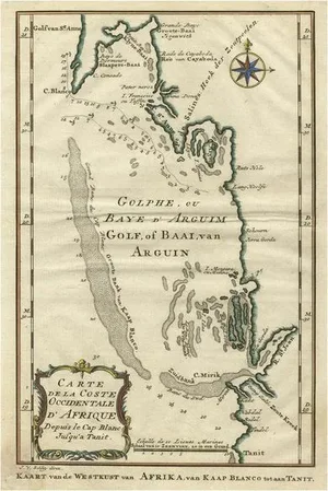 Map of West Coast of Africa from Cape Blanco to Tanit, 1747
