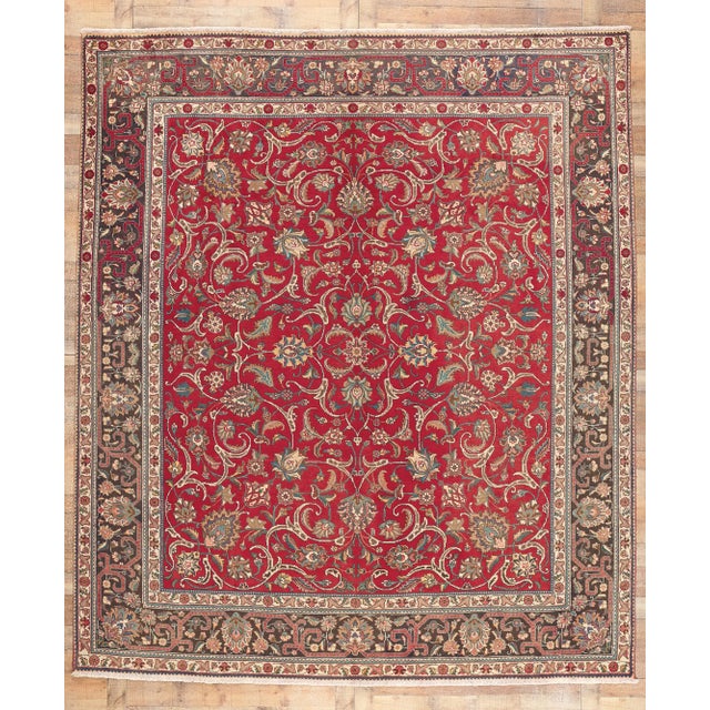 Mid 20th Century Mid 20th Century Vintage Persian Tabriz Rug - 10'00 X 11'05 For Sale - Image 9 of 9