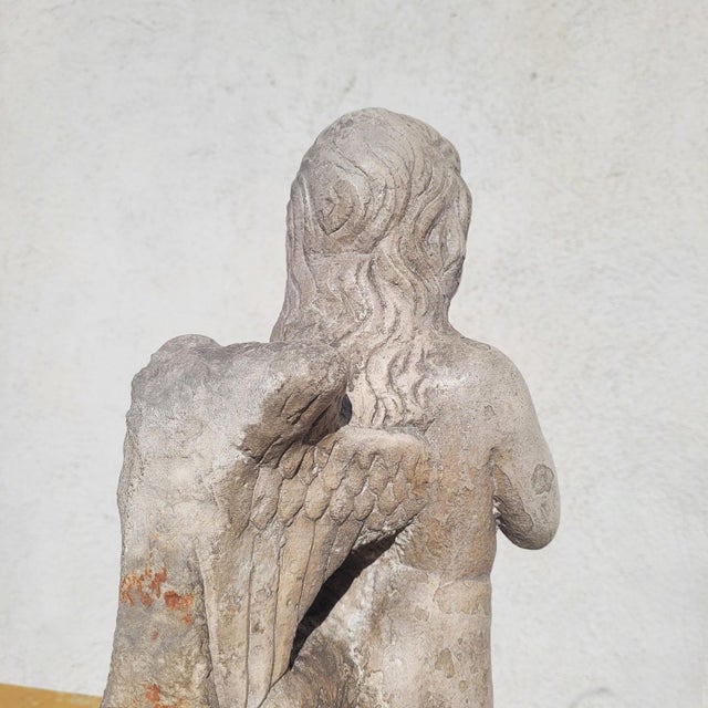 18th Century Candle-Bearing Angels in Marble, Set of 2 For Sale - Image 14 of 18