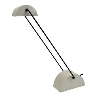 Vintage White Bilumen Laser Halogen Desk Lamp, Italy, 1980s For Sale