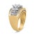 Contemporary 10K Yellow and White Gold 1 1/2 Cttw Pear Shaped 3 Stone Style Diamond Ring Band (H-I Color, SI1-SI2 Clarity) - Ring - Size 7 For Sale - Image 3 of 6