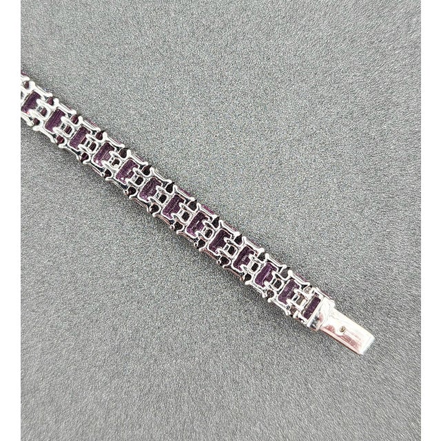 17.60 Ct Natural Pink Sapphire Bracelet For Sale In Chicago - Image 6 of 9