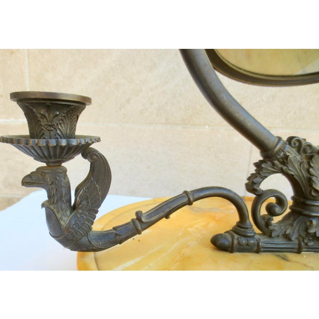 Early 19th Century Antique French Empire Bronze Swan Vanity Mirror For Sale - Image 5 of 11