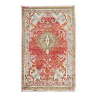 Vintage Red Small Medallion Oushak - 2'7" x 3'11" For Sale