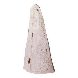Talisman Sculpture #1 in Sandy Stoneware with Bronze Inlays by Margaux Leycuras For Sale