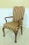 Queen Anne Pair Solid Mahogany Queen Anne Upholstered Armchairs For Sale - Image 3 of 11