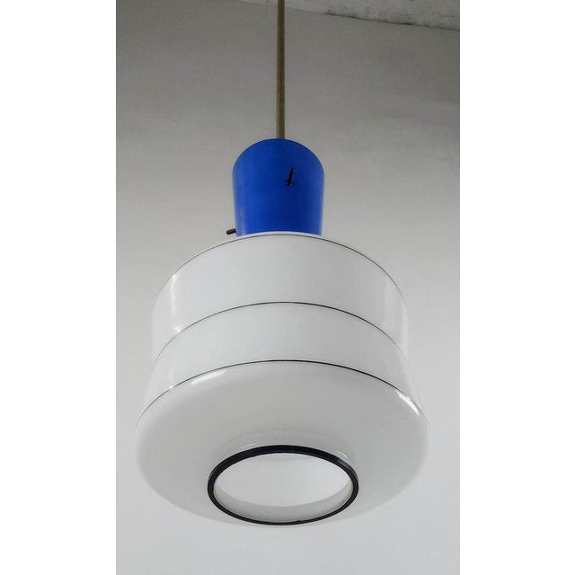 Blue Mid-Century Modern Italian Pendant Light in Murano Glass by Gae Aulenti, 1960s For Sale - Image 8 of 12