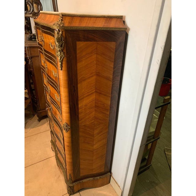 Napoleon III Lady's Secretary in Rosewood and Palisander with Marble Top For Sale - Image 6 of 12