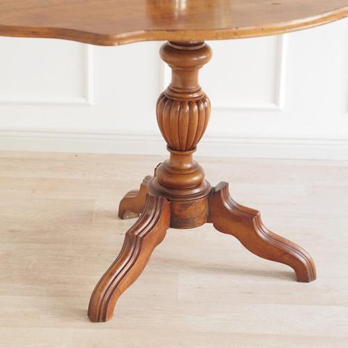 Brown Antique French Louis Philippe Style Walnut Pedestal Table, 1850 For Sale - Image 8 of 8