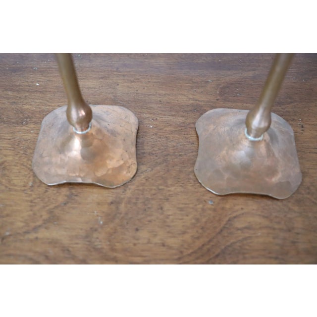 Arts & Crafts Copper Hand-Hammered Candlesticks For Sale In Philadelphia - Image 6 of 8