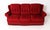 1960s Mid Century Tufted Back Ruby Red Sofa For Sale - Image 4 of 14