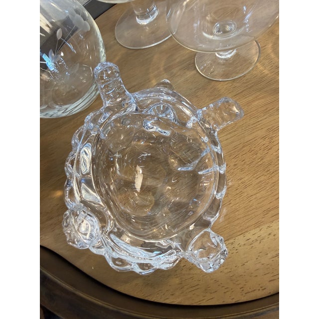 Art Deco Crystal Clear Glass Tortoise Sculpture For Sale - Image 3 of 6
