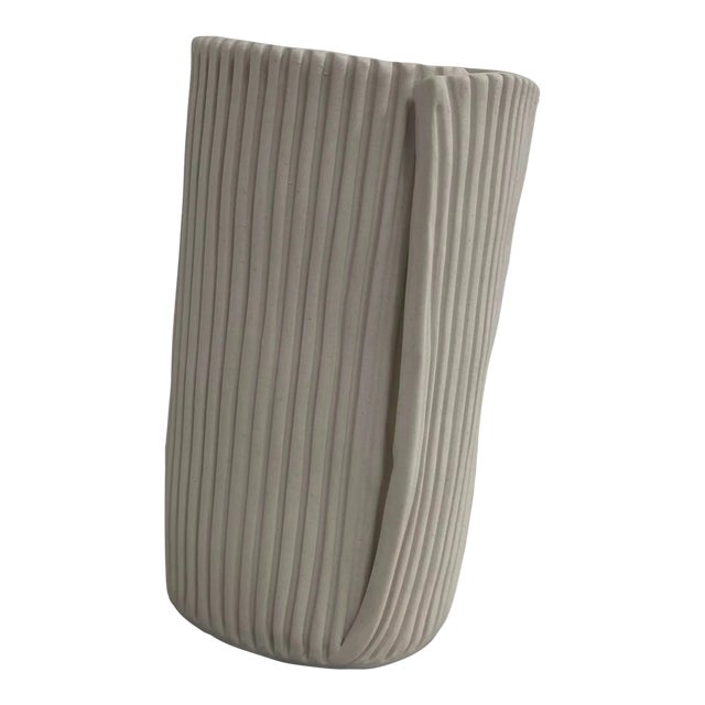 Cym Warkov Med Ribbed Porcelain Vase For Sale