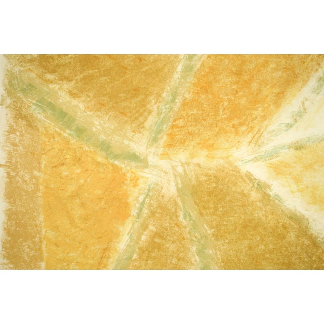 1960s "Grusgrav", Mid Century Modern Danish Color-Field Abstract in Yellow, 36/80 by Frede Christoffersen For Sale - Image 5 of 9