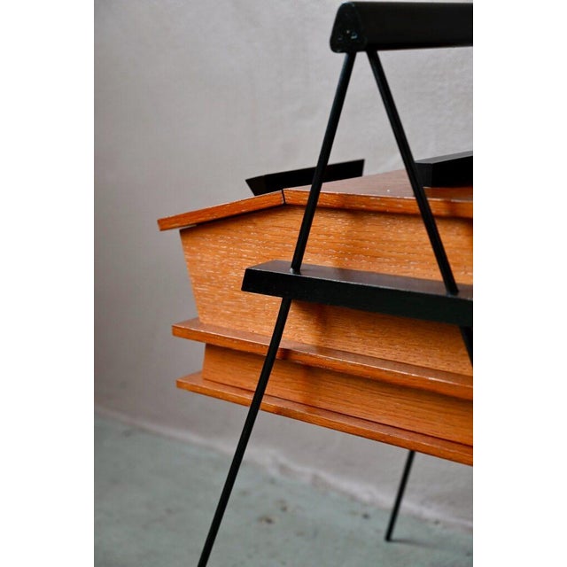 French Sewing Box with Compass Feet, 1960s For Sale - Image 9 of 16