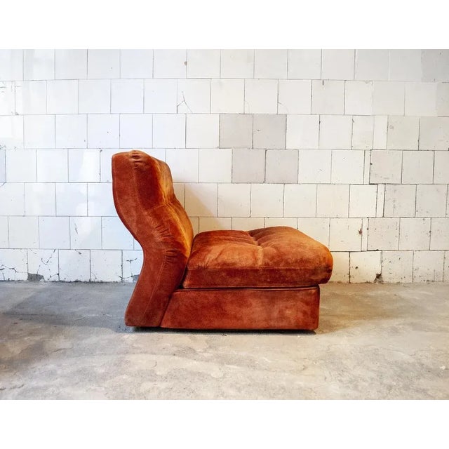 1960s Suede Sofa Set by Antonello Mosca for Cinova Italia 1960s, Set of 3 For Sale - Image 5 of 12