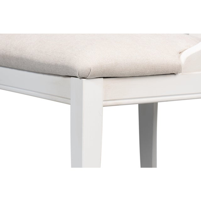 Deco Klismos Dining Chairs in White with Cream Seats, Sets of 2 For Sale In Raleigh - Image 6 of 11