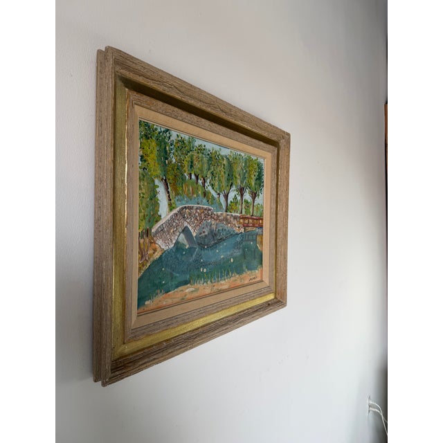 Impressionist 1960's I. Malvin Impressionist Landscape Oil Painting on Masonite Board - Framed For Sale - Image 3 of 12