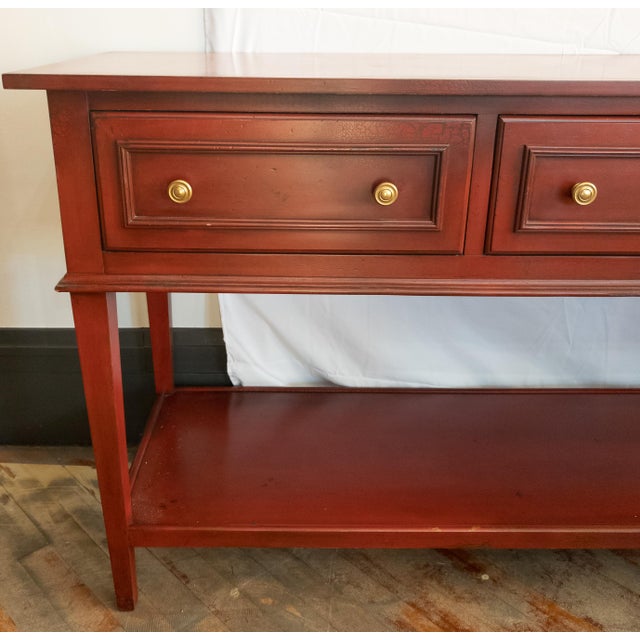 American Late 20th Century Hickory Chair Company Red Sideboard Buffet Console Table For Sale - Image 3 of 12