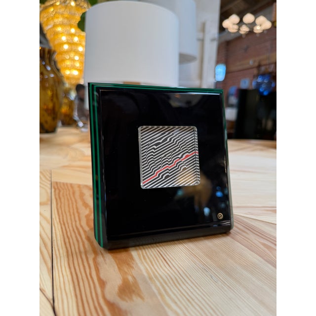 1970s Rede Guzzini Black and Green Picture Frame With Original Box For Sale - Image 5 of 7