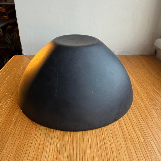 Black MCM Krenit Bowl by Herbert Krenchel, 6.5" Diameter, Black on Black Enamel Coated For Sale - Image 8 of 10
