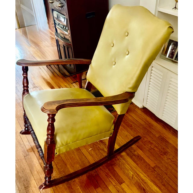 Mid 20th Century Vintage Wooden Rocking Chair For Sale - Image 5 of 12