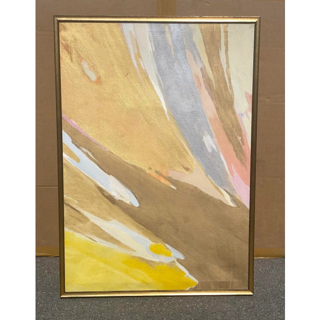 Vintage Mixed Media Abstract on Canvas For Sale In Little Rock - Image 6 of 6