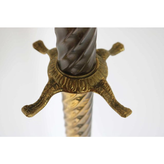 1950s Mid-Century Italian Brass and Onyx Hall Tree Coat Rack with Twisted Column, 1950s For Sale - Image 5 of 13