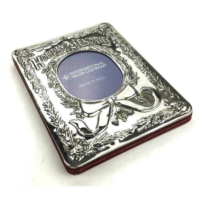 American Vintage Silver Plate Holiday Photo Holder For Sale - Image 3 of 9