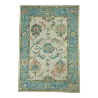 Turkish Oushak Rug 5'1" x 7'3" #17209 For Sale