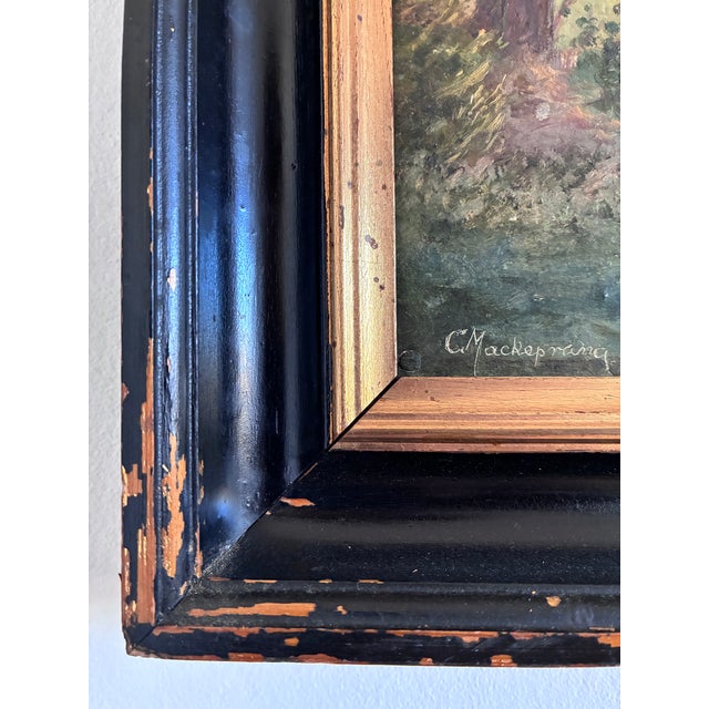 Vintage Original Landscape Oil Painting: Countryside Nature Wall Art For Sale - Image 10 of 14