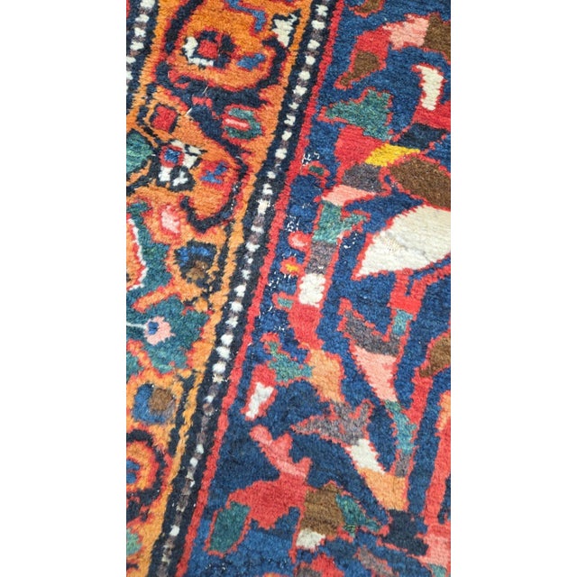 Antique Zabihi Collection Garden Design Square Persian Bakhtiari Rug - 11'8" x 12'5" For Sale In New York - Image 6 of 12