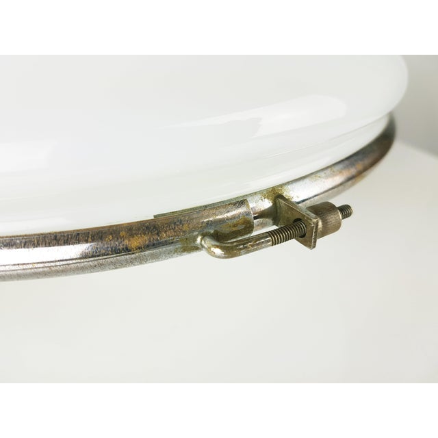 Chrome-Plated and Opaline Glass Pendant Lamp by Otto Müller for Megaphos, 1930s For Sale - Image 10 of 18