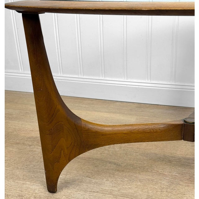 Mid-Century Walnut Sculptural Guitar Pick Side Table by Lane For Sale - Image 11 of 13