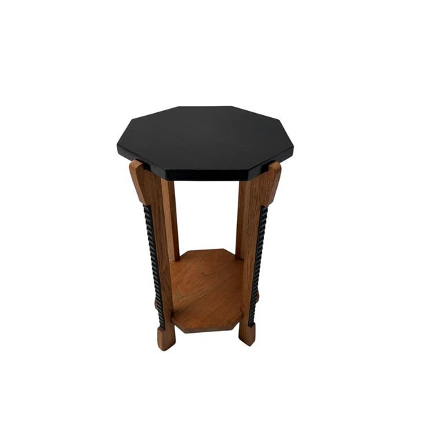 Art Deco Amsterdamse School Octagonal Pedestal Table, 1920s For Sale - Image 9 of 10