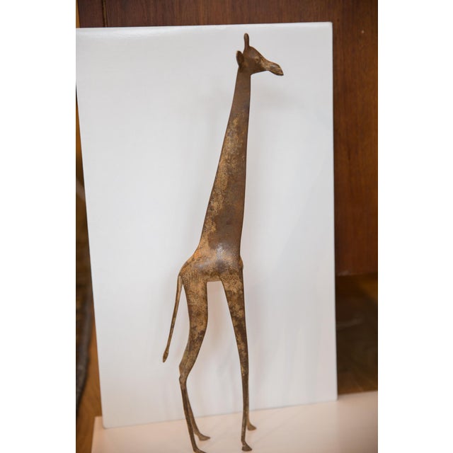 Vintage African Extra Large Bronze Giraffe For Sale - Image 4 of 6