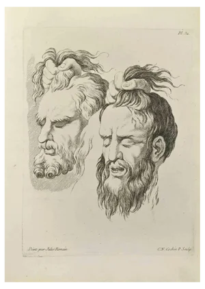 Nicholas Cochin, Portraits after Giulio Romano, Etching, 1755