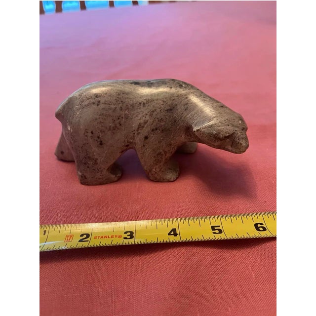 Figurative 2000s Carved Soap Stone Bear by Ben Saclamana, Signed, Inuit, Alaska. Soapstone. For Sale - Image 3 of 8