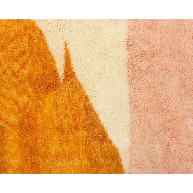 Textile Abstract Sunset Landscape Hand-Knotted Wool Rug | 10'2" X 8'6" | One of a Kind For Sale - Image 7 of 9