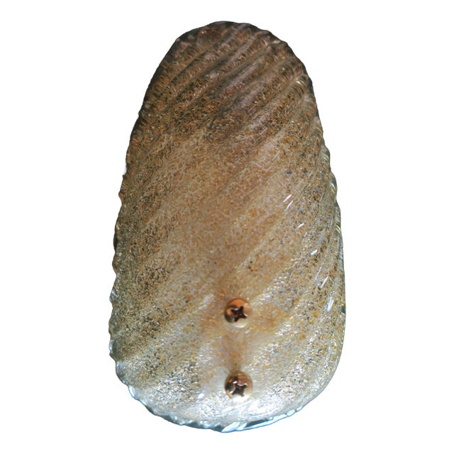 Mid-Century Murano Gold Flecked Conch Wall Light, Italy, 1960s For Sale