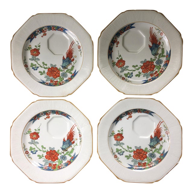 1910s Wood & Sons Snack Plates Pattern No. 1022- Set of 4 For Sale