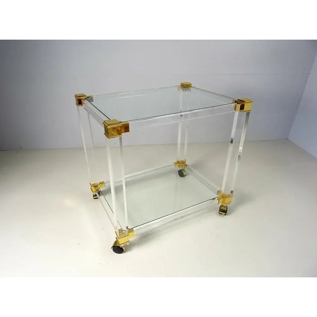 Two-Tiered Acrylic Glass Bar Cart, 1970s For Sale - Image 9 of 9