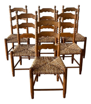 Vintage Brutalist Danish Oak Chairs by Hans Dau, 1940s, Set of 6