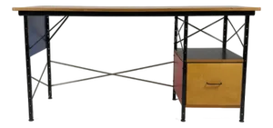 Mid 20th Century Eames Edu Desk by Herman Miller With Drawer and Multicolor Panels