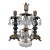 Gilt Brass & Tiered Crystal Girandole Trio - 12" Statement Set For Sale