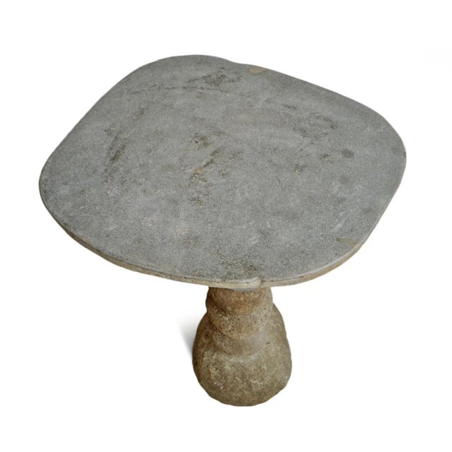 Vintage Organic Modern Stacked River Rock Bistro Table For Sale - Image 4 of 6