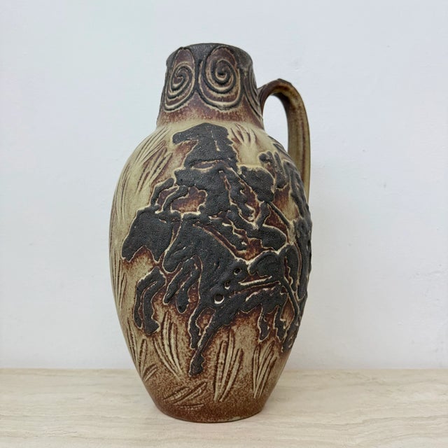 Vintage West German Vase with Horse Decor from Scheurich, 1970s For Sale - Image 12 of 18