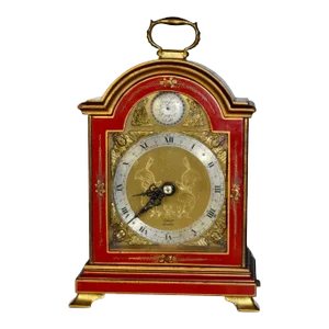 Mid 20th Century Elliott London Painted Gilt Chinoiserie Bracket Clock