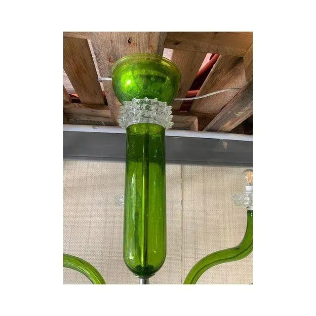 Green Murano Glass Chandelier with Trasparent Rostrato Boubeches from Simoeng For Sale - Image 9 of 11